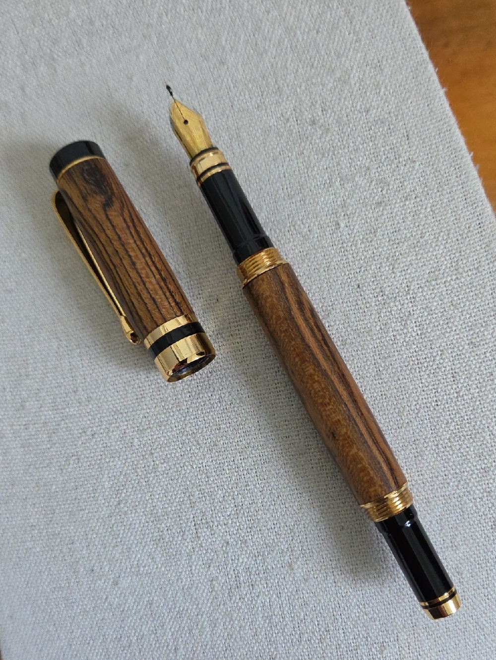 Lanier Exotic Bocote Wood 24K Gold Plated Fountain Pen